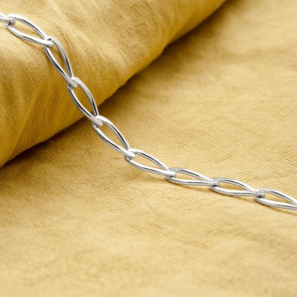 Sterling Silver Large Link Chain, Real Solid Silver Stamped 925 Italy, 18 inch - Picture 7 of 9